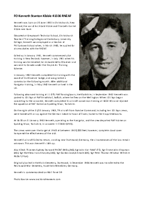 A preview of a PDF biography for Kibble, Kenneth Stanton
